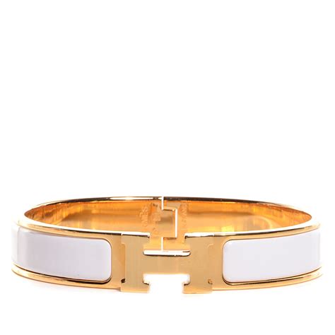 Hermes white enamel bracelet